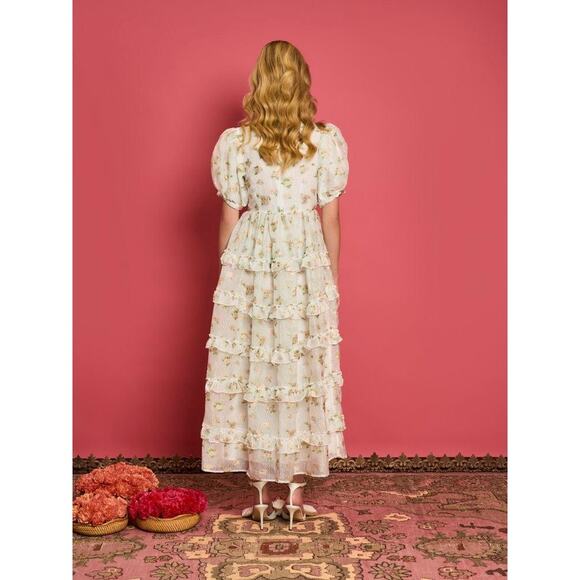 Floral White Midi Dress - Picture 5 of 14